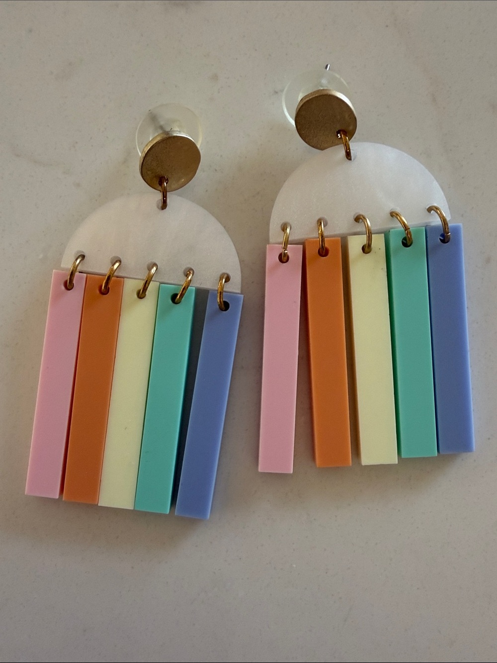 Pastel Rainbow Dangle Earrings